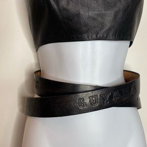 Handmade Guyana Black Genuine Leather Waist Belt